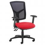 Senza high mesh back operator chair with folding arms - Panama Red SM46-000-YS079