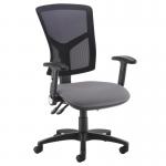 Senza high mesh back operator chair with folding arms - Blizzard Grey SM46-000-YS081