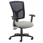 Senza high mesh back operator chair with folding arms - Slip Grey SM46-000-YS094