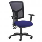 Senza high mesh back operator chair with folding arms - Ocean Blue SM46-000-YS100