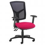 Senza high mesh back operator chair with folding arms - Diablo Pink SM46-000-YS101