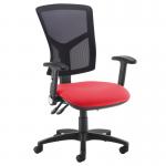 Senza high mesh back operator chair with folding arms - Belize Red SM46-000-YS105