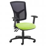Senza high mesh back operator chair with folding arms - Madura Green SM46-000-YS156