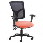 Senza high mesh back operator chair with folding arms - Tortuga Orange SM46-000-YS168