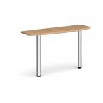 D-end desk extension table 1200mm wide with chrome legs - beech top