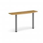 D-end desk extension table 1200mm wide with graphite legs - oak top