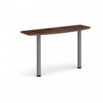 D-end desk extension table 1200mm wide with graphite legs - walnut top
