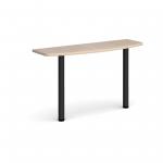 D-end desk extension table 1200mm wide with black legs - maple top
