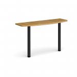 D-end desk extension table 1200mm wide with black legs - oak top