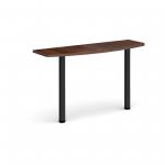 D-end desk extension table 1200mm wide with black legs - walnut top