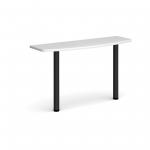 D-end desk extension table 1200mm wide with black legs - white top