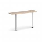 D-end desk extension table 1200mm wide with silver legs - maple top