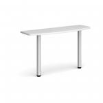 D-end desk extension table 1200mm wide with silver legs - white top