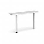 D-end desk extension table 1200mm wide with white legs - white top