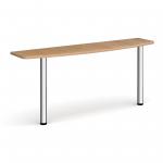 D-end desk extension table 1600mm wide with chrome legs - beech top