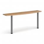 D-end desk extension table 1600mm wide with graphite legs - beech top