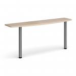 D-end desk extension table 1600mm wide with graphite legs - maple top