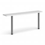 D-end desk extension table 1600mm wide with graphite legs - white top