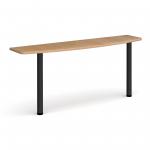 D-end desk extension table 1600mm wide with black legs - beech top