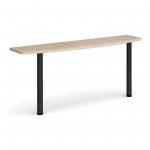 D-end desk extension table 1600mm wide with black legs - maple top
