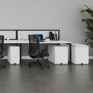 Steel 3 drawer wide mobile pedestal - silver SMP3-S