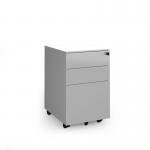 Steel 3 drawer wide mobile pedestal - silver SMP3-S