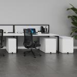 Steel 3 drawer wide mobile pedestal - white SMP3-WH