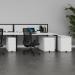 Steel 3 drawer narrow mobile pedestal - silver SMPN3-S