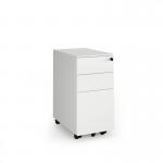 Steel 3 drawer narrow mobile pedestal - white SMPN3-WH