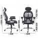 Sandro mesh back executive chair with black air mesh seat and head rest SND300K2-K