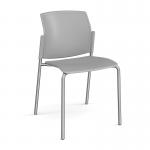 Santana 4 leg stacking chair with plastic seat and back and chrome frame and no arms - grey SNT100-C-G