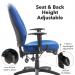 Sofia adjustable lumbar operators chair - blue SOF300T1-B