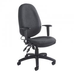 Sofia adjustable lumbar operators chair - charcoal SOF300T1-C
