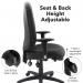 Sofia adjustable lumbar operators chair - charcoal SOF300T1-C