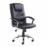 Somerset high back managers chair - black leather faced SOM300T1