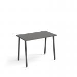 Sparta straight desk 1000mm x 600mm with A-frame legs - charcoal frame, grey top SP610-OG