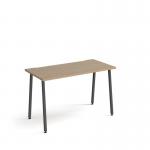 Sparta straight desk 1200mm x 600mm with A-frame legs - charcoal frame, oak top SP612-KO