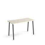Sparta straight desk 1200mm x 600mm with A-frame legs - charcoal frame, white top SP612-WH
