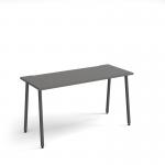 Sparta straight desk 1400mm x 600mm with A-frame legs - charcoal frame, grey top SP614-OG