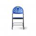 Spira steel folding chair with blue fabric seat and matching back - 4 Units per box SPA100-K-BL