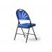 Spira steel folding chair with blue fabric seat and matching back - 4 Units per box SPA100-K-BL