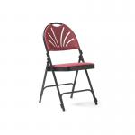 Spira steel folding chair with burgundy fabric seat and matching back - 4 Units per box SPA100-K-BU