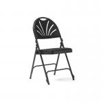 Spira steel folding chair with charcoal fabric seat and matching back - 4 Units per box SPA100-K-C