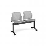 Santana perforated back plastic seating - bench 2 wide with 2 seats - grey