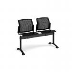 Santana perforated back plastic seating - bench 2 wide with 2 seats - black