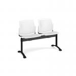Santana perforated back plastic seating - bench 2 wide with 2 seats - white