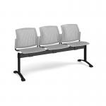 Santana perforated back plastic seating - bench 3 wide with 3 seats - grey