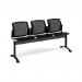 Santana perforated back plastic seating - bench 3 wide with 3 seats - black SPB-B3-K