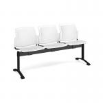 Santana perforated back plastic seating - bench 3 wide with 3 seats - white SPB-B3-WH