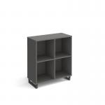 Sparta cube storage unit 950mm high with 4 open boxes and charcoal A-frame legs - grey SPCS2-2-OG